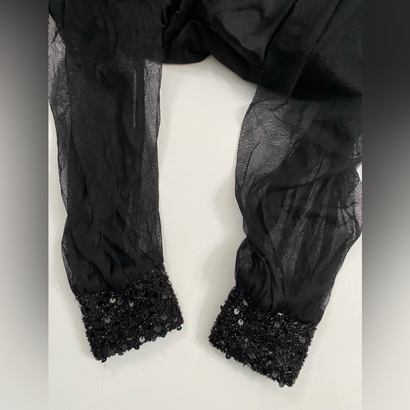 Nurel amir Fashion Sequin black mini Dress Party Long Sleeve size 42 - Picture 10 of 15